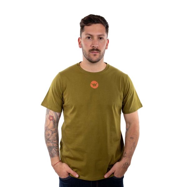Polera Manga Corta Hombre Mountain Verde Musgo Hang Loose
