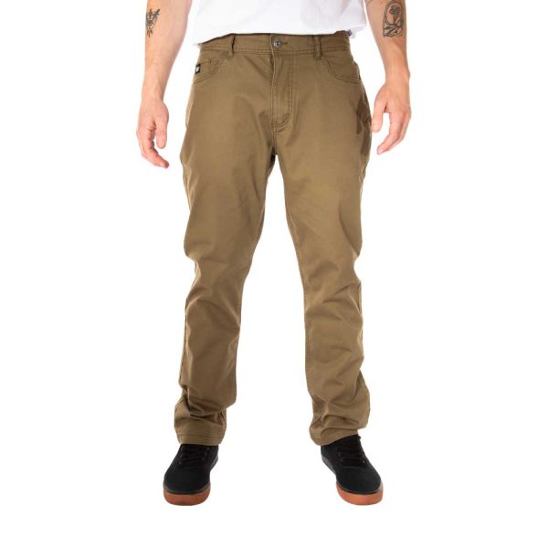 Pantalon Washed Hombre Olivo Hang Loose